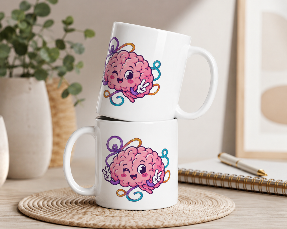 White Glossy Ceramic Mug | Upwell Counseling