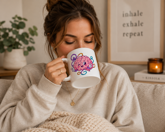 White Glossy Ceramic Mug | Upwell Counseling