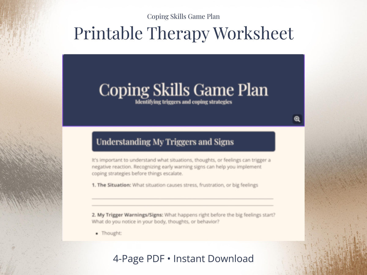 Coping Skills Game Plan Worksheet