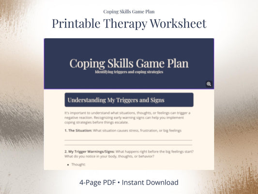 Coping Skills Game Plan Worksheet
