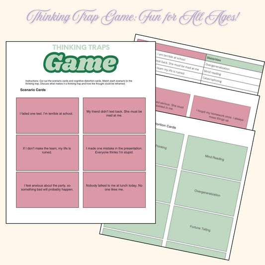 Thinking Traps Game | CBT Cognitive Distortions Activity (Printable)