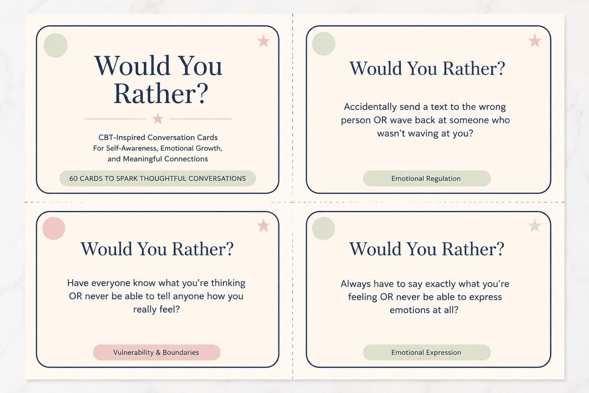 CBT Would You Rather Therapy Cards | Counseling Icebreaker Game (PDF)