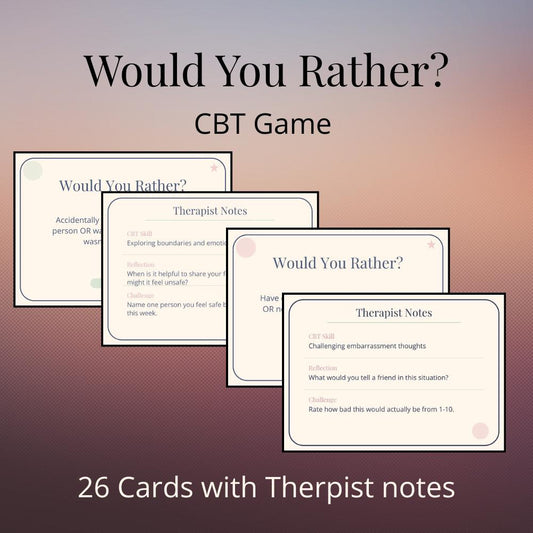 CBT Would You Rather Therapy Cards | Counseling Icebreaker Game (PDF)