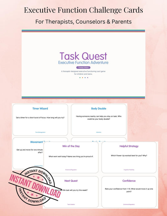 Task Quest Executive Function Game: ADHD Therapy Cards (Digital Download)